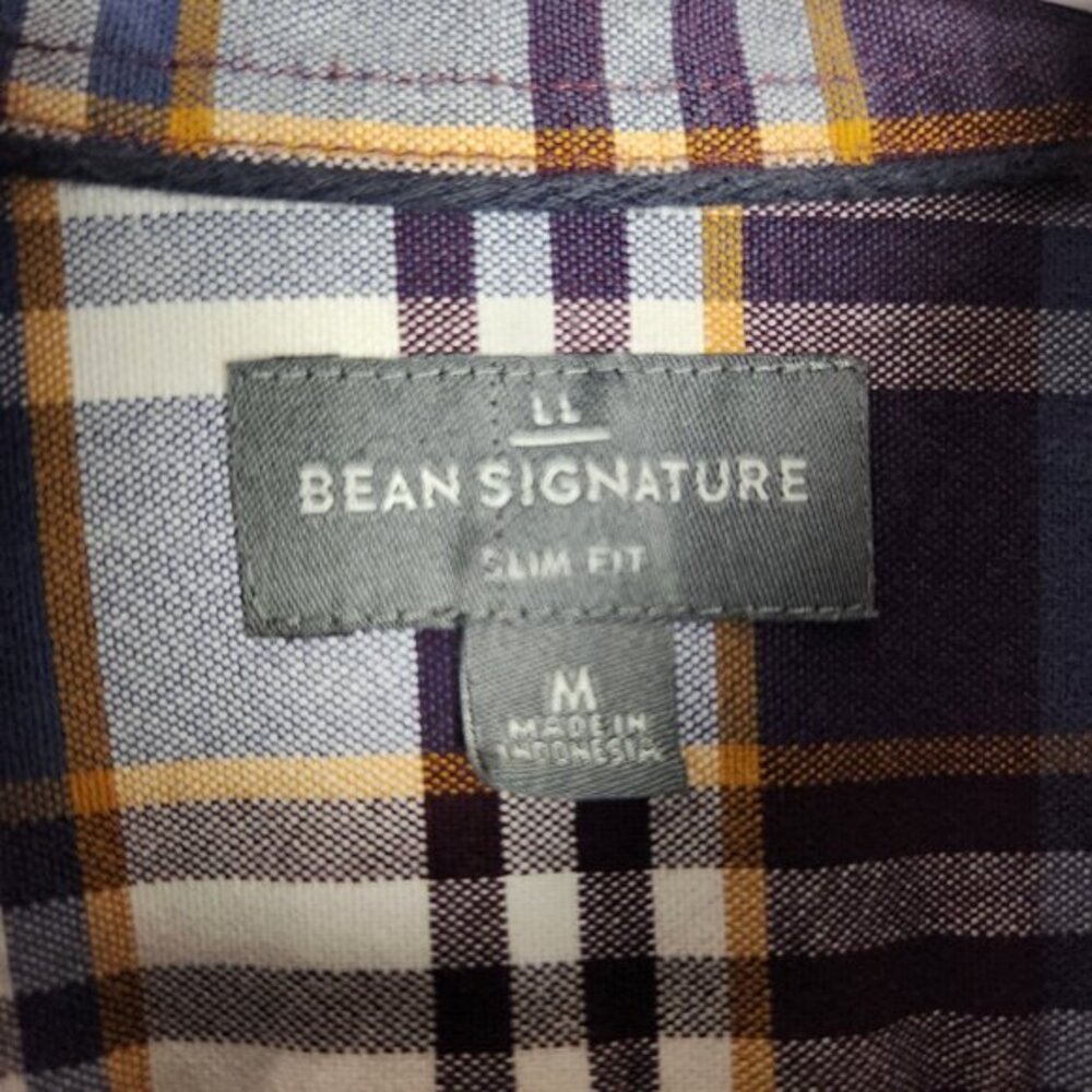 LL Bean Signature Mens Shirt M Multicolor Scotch Plaid Washed Oxford OCBD Defect - Picture 5 of 7